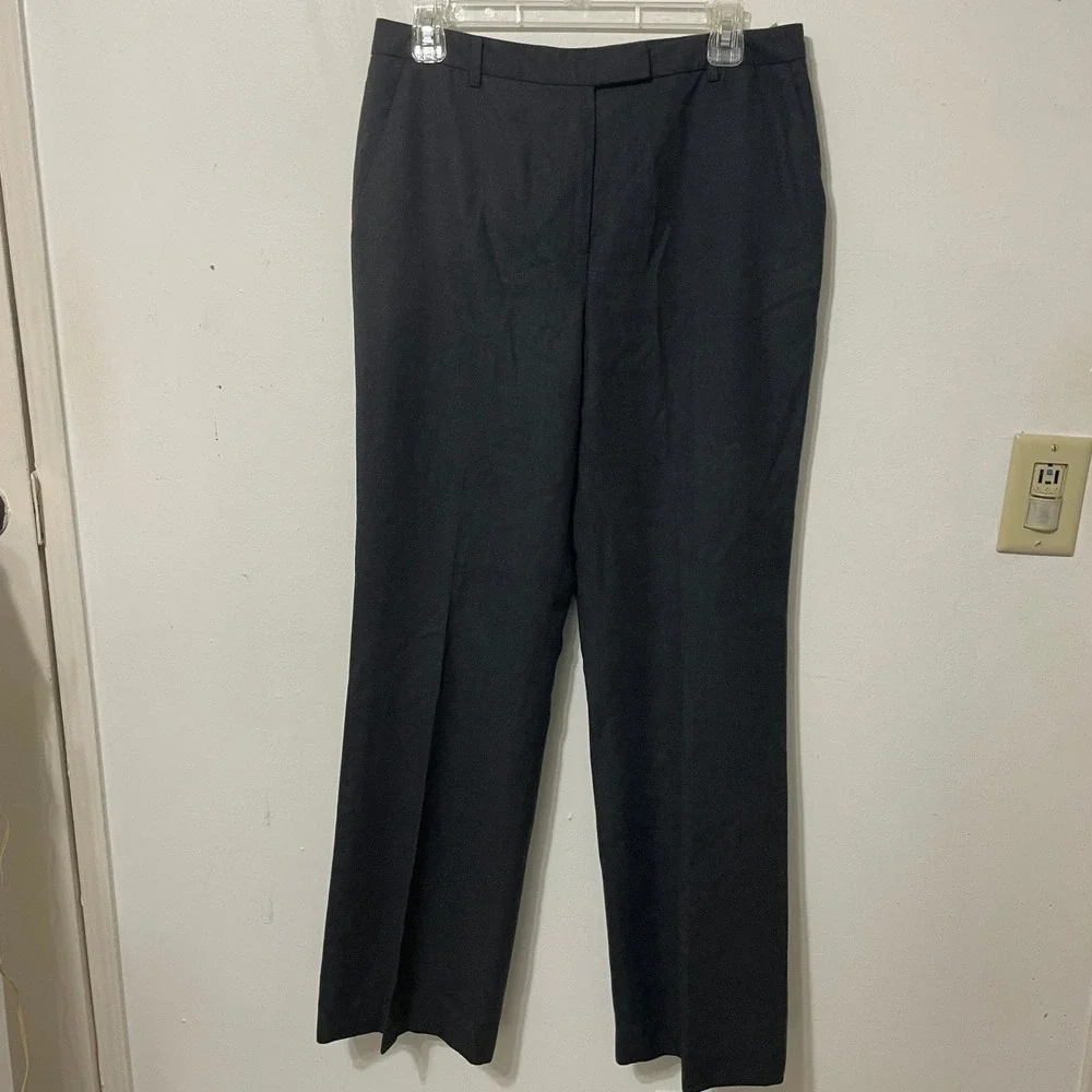 Brooks Brothers 346 Women's Charcoal 100% Wool‎ Dress Pants Size 10